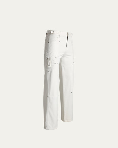 Double Knee Jeans SS23- White - TOBI