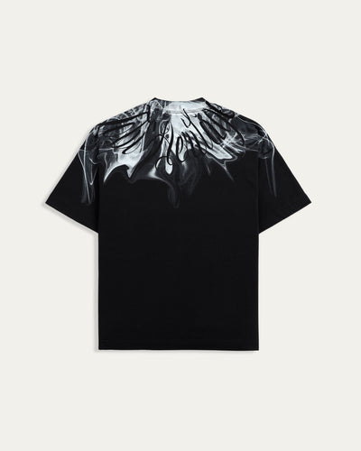 Flame On Overprinted Boxy T-shirt - Black - TOBI